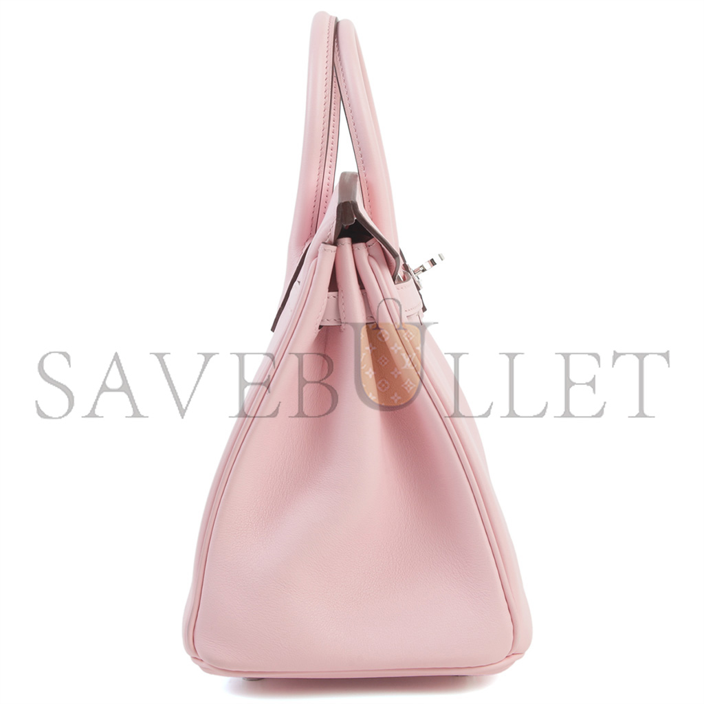 H**mes birkin 25 swift leather 3q cherry blossom silver buckle h049362ck3q (25*20*13cm)